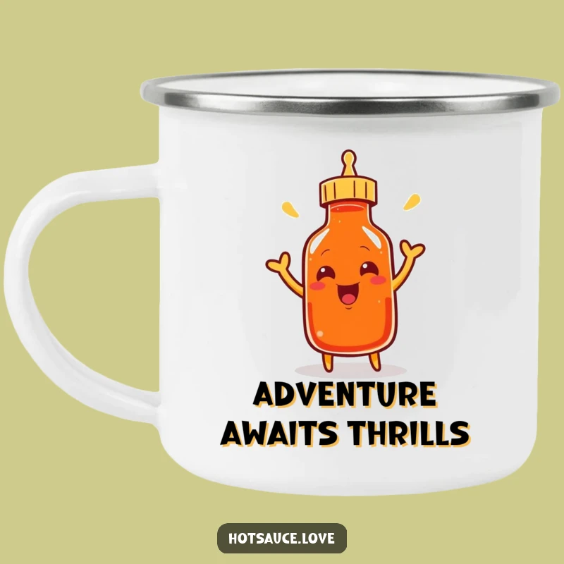 Funny Cayenne Bottle Camping Mug: Enjoy Drinks with Excitement Outdoors!