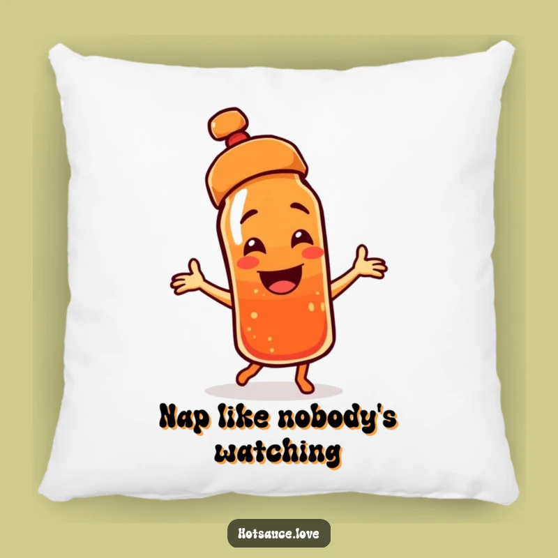 Funny Dancing Hot Sauce Pillow: Cozy Cap Askew Character, Comfy Funny Gift