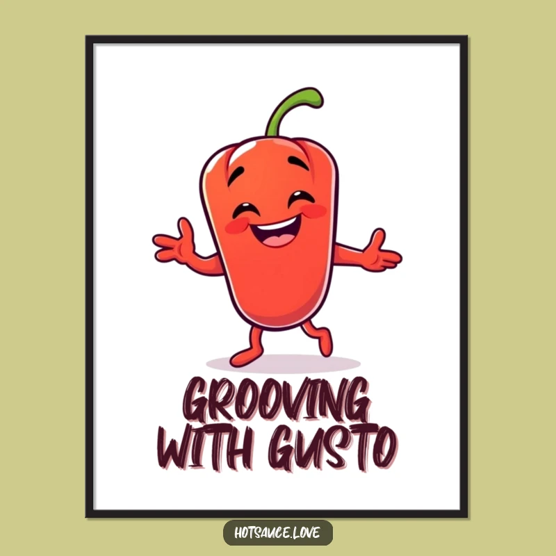 Funny Chili Pepper Dance Digital Art: Instant Hilarious Decor for Spicy Personalities!