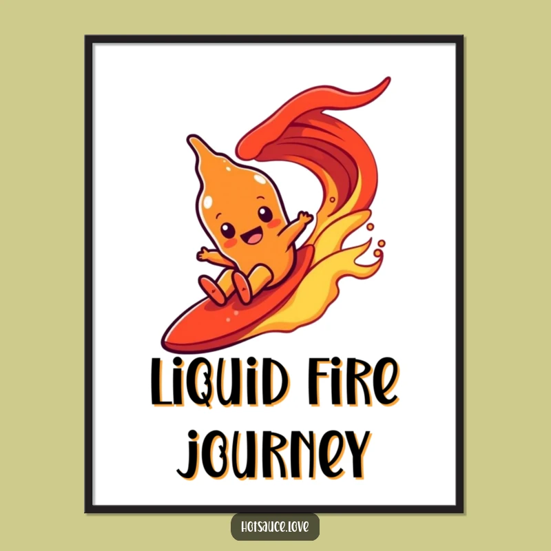 Funny Hot Sauce Wave Digital Print: Sliding Art, Instant Funny Gift