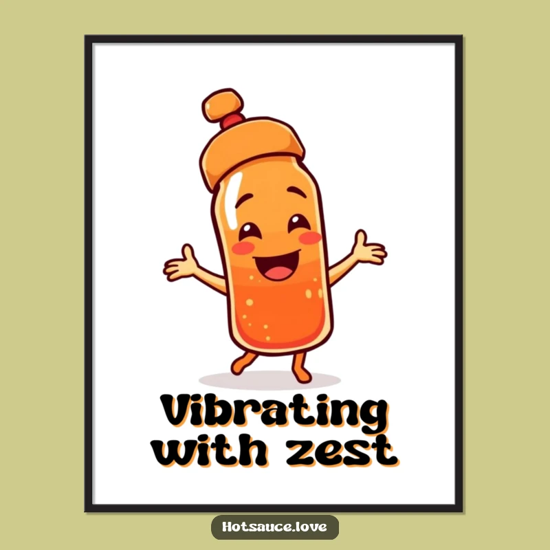 Funny Dancing Hot Sauce Digital Print: Cap Askew Wall Art, Instant Funny Gift