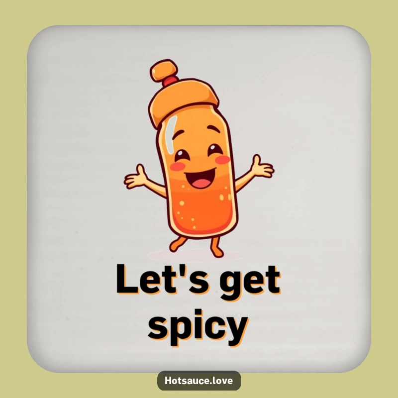 Funny Dancing Hot Sauce Coaster: Cap Askew Protector, Party Funny Gift