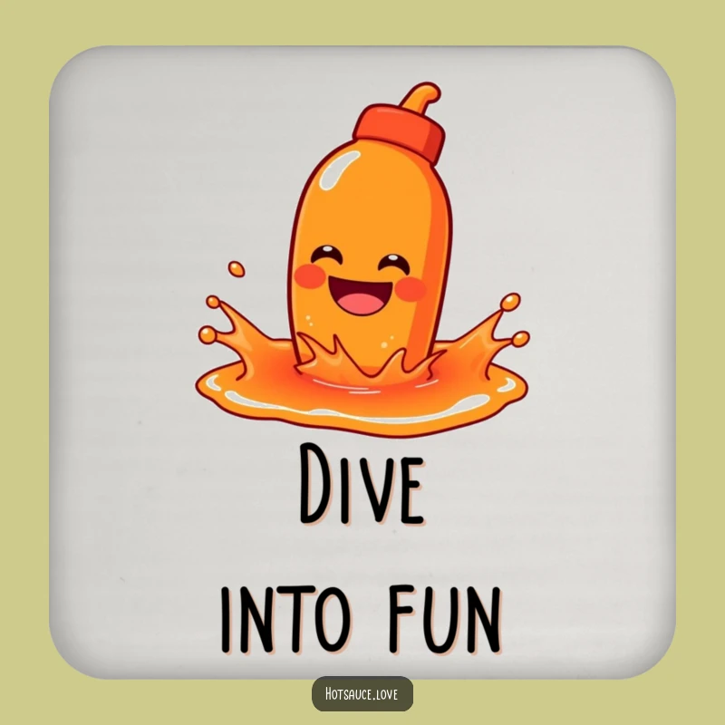 Funny Splashing Hot Sauce Coaster: Grinning Protector, Party Funny Gift