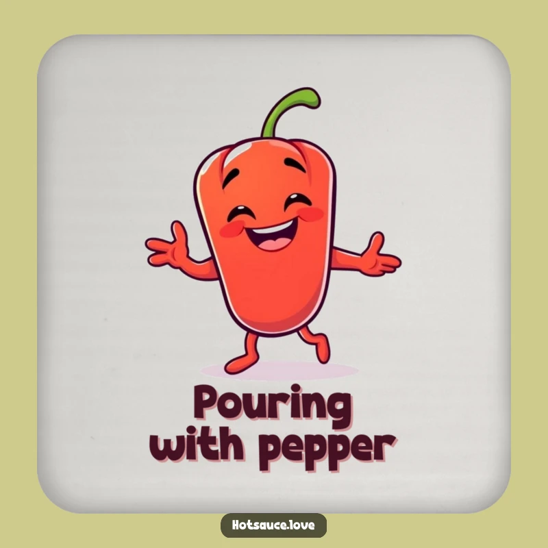 Funny Chili Pepper Dance Coasters: Protect Surfaces with Spicy Humor & Groovy Moves!