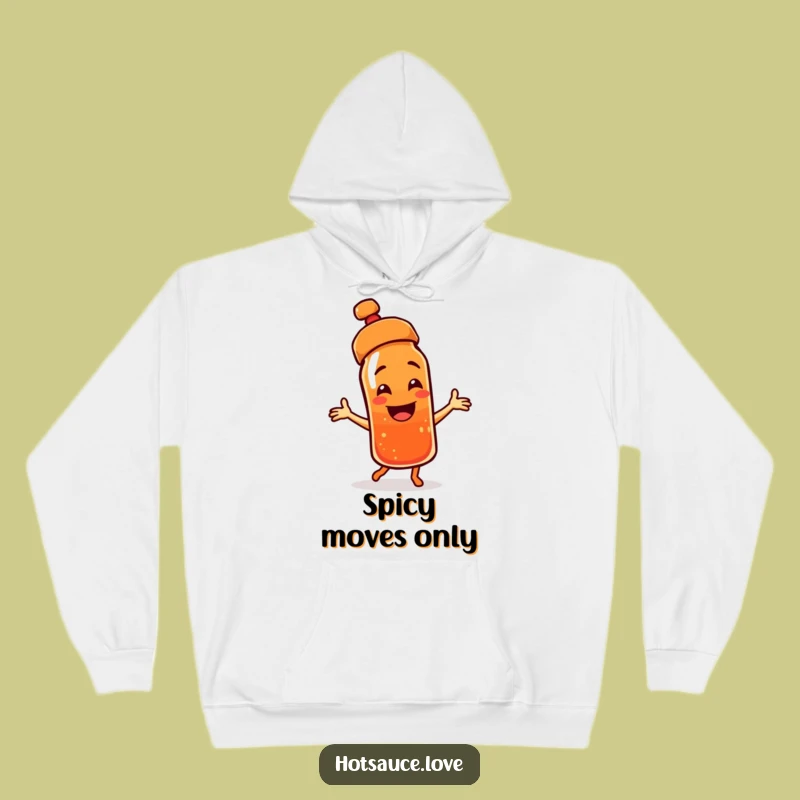 Funny Dancing Hot Sauce Hoodie: Cozy Cap Askew Character, Warm Funny Gift