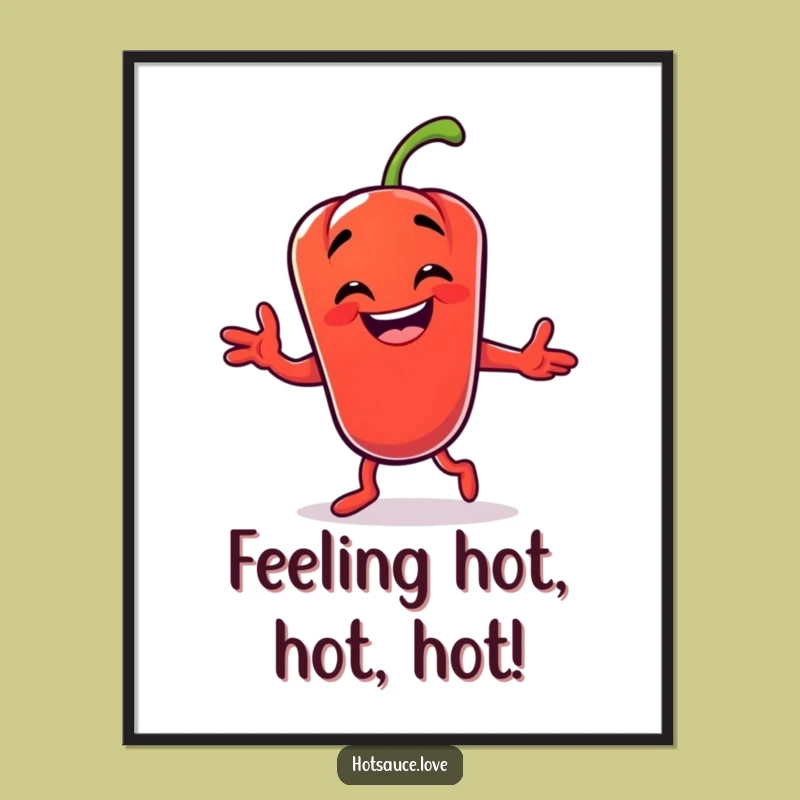 Funny Free Printable Wall Art: Grinning Chili Pepper's Silly Dance Moves for Vibrant Decor