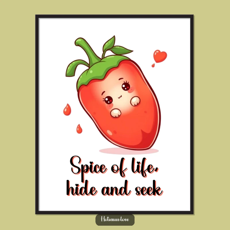Free Printable Wall Art Shy Hot Sauce - Quirky Cute Home Decor Digital Download