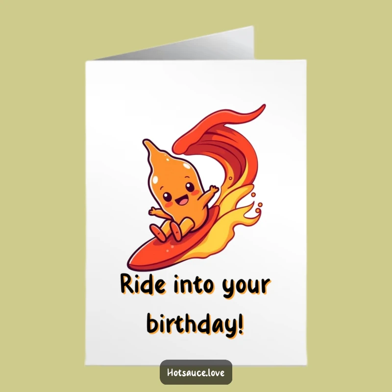 Free Printable Birthday Card Joyful Hot Sauce - Ride The Wave Funny Digital Download