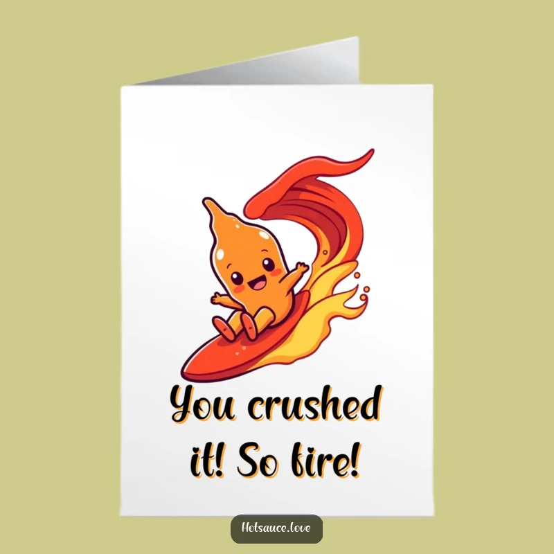 Free Printable Congrats Card Hot Sauce Wave - Success Ride Funny Digital Download