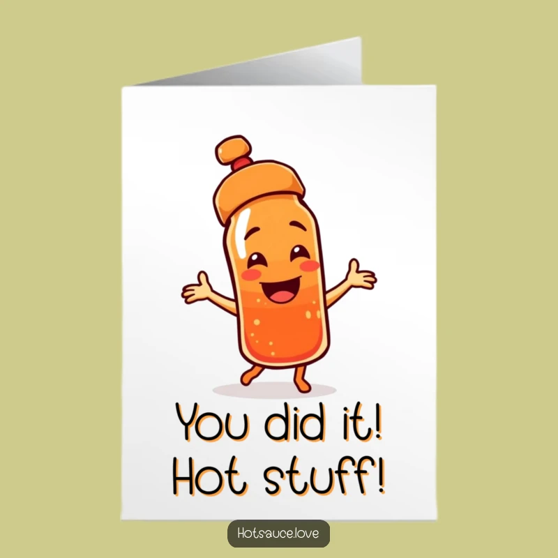 Free Printable Congrats Card Funny Dancing Hot Sauce - Celebrate Big Digital Download