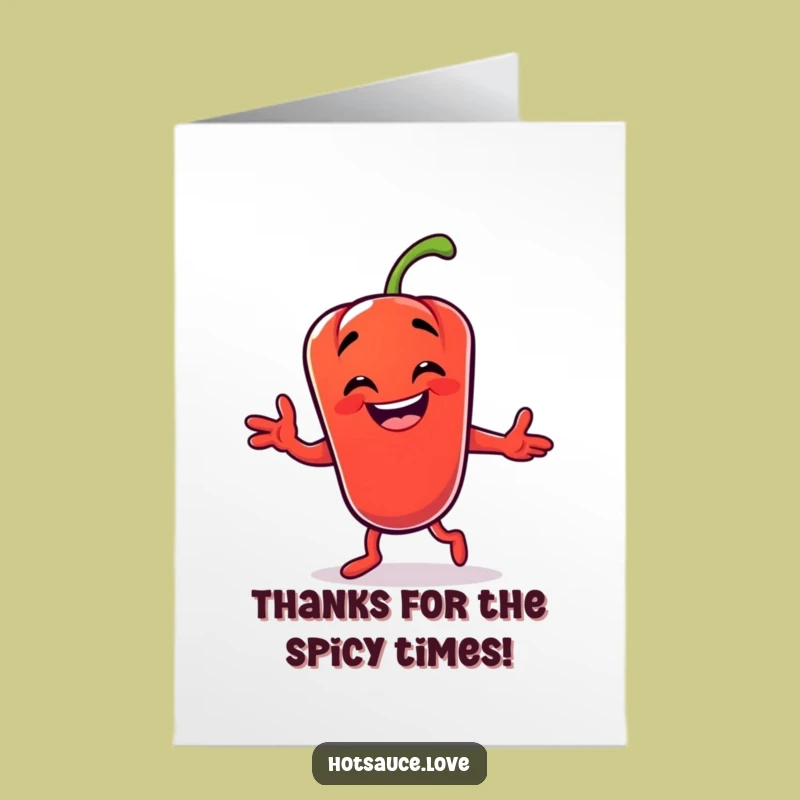 Hilarious Free Printable Thank You Card: Chili Pepper's Dance Expresses Gratitude