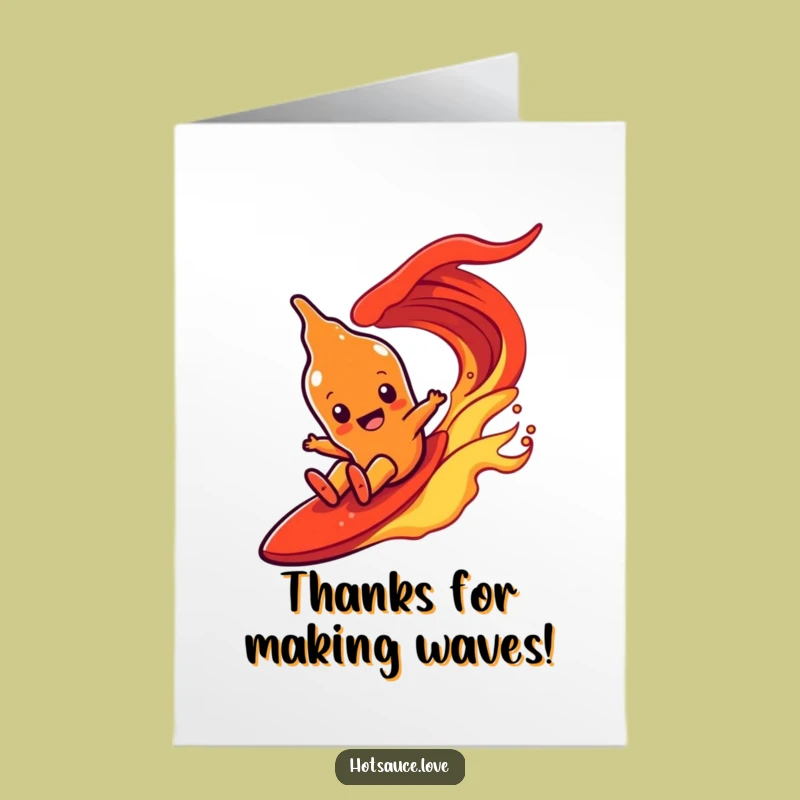 Free Printable Thank You Card Hot Sauce Wave - Grateful Ride Funny Digital Download