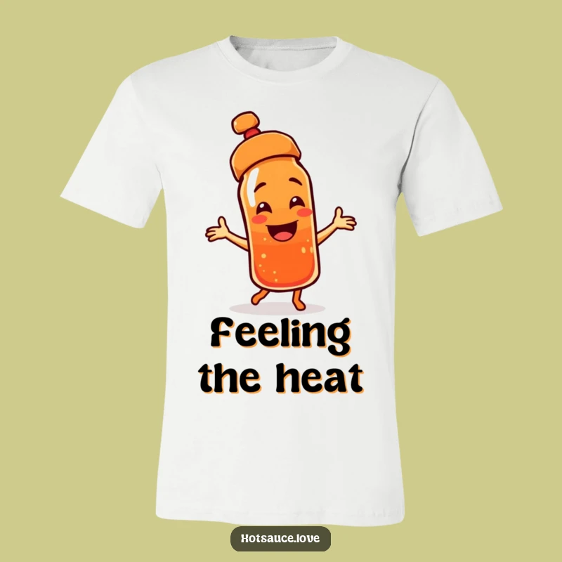 Funny Dancing Hot Sauce T-Shirt: Exuberant Cap Askew Character, Hilarious Gift