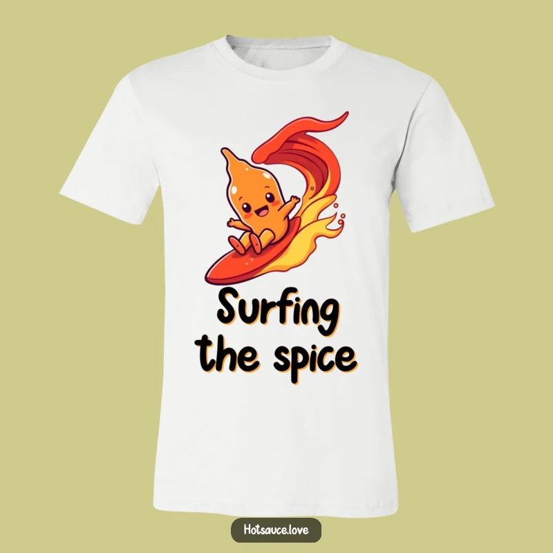 Funny Hot Sauce Wave T-Shirt: Joyful Sliding Design, Epic Funny Gift