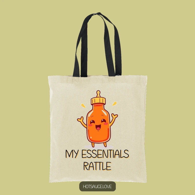 Funny Cayenne Bottle Tote Bag: Carry Your Essentials with Spicy Enthusiasm!